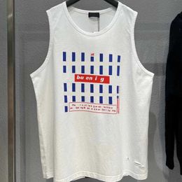 2023 nouveau t-shirt de haute qualité pour femmes chemise différencier marché édition à rayures verticales imprimé manches unisexe décontracté sport OS débardeur