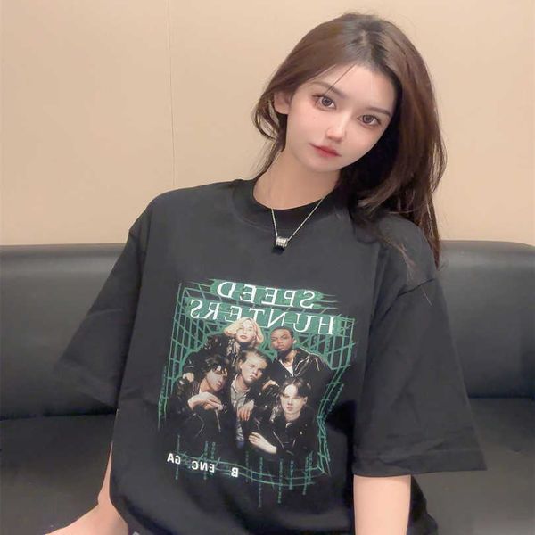 2023 nouveau t-shirt de haute qualité pour femmes édition chemise famille Rock Band Portrait Kangli impression directe par pulvérisation 280g T-shirt à manches