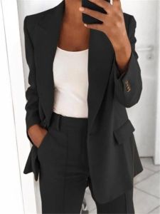 2023 nouveaux costumes pour femmes Blazers Commute automne élégant bureau Blazer femmes noir veste Femme surdimensionné Tailleur Femme Vintage manteau