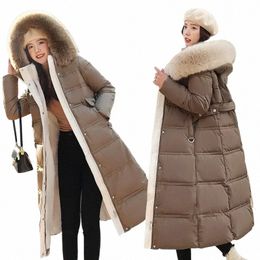 2023 Nouvelles femmes Veste d'hiver Lg Manteau col de fourrure à capuche vers le bas Parka Pardessus chaud Lg épais Cott ouaté Veste Outwear 1987 M1Yg #