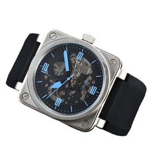2023 Nouvelles montres-bracelets Men Bell Automatique mécanique montre en cuir marron noir en caoutchouc Ross Ross Montre Gift H2 258R