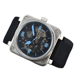 2023 neue Armbanduhren Männer Glocke Automatische Mechanische Uhr Braun Leder Schwarz Gummi ross Armbanduhren uhr geschenk h2253O