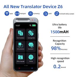 Traducteur intelligent de photos vocales AI, Audio Portable Z6, 2023 langues hors ligne en temps réel, 138