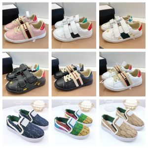 2023 nieuwste kinderontwerper Casual Sneakers Childrens Tennis 1977 Trainers Girls Boys Tiger Flower Print Ivory Canvas Linnen Fabric Low Cut Fashion Shoes Maat 24-35