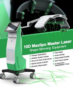 2023 Le plus récent MAXlipo Master LIPO laser amincissant le corps de la machine Perte de poids mince Enlèvement de graisse indolore 6D 10D 532nm Lumières vertes Thérapie au laser froid Équipement de beauté