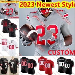 2023 Nieuwste Ohio State Buckeyes voetbalshirts Treveyon Henderson Emeka Egbuka Marvin Harrison Jr. op maat gemaakte heren jeugd Ohio State Jerseys