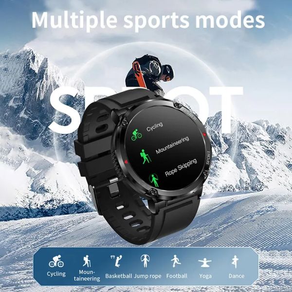 2023 NOUVEAU SMARTWATCH T30 Band Men Femme Vocation Assistant Sleep Monitor iOS Android Compatible Totch Full Screen Rugged