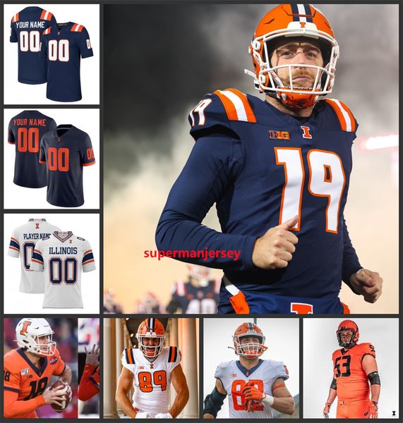 2023 Jersey de fútbol de combate de estilo illini más nuevo Jartavius ​​Martin 30 Sydney Brown 31 Devon Witherspoon Illinois Jerseys Custom Ed Mens Youth 2024