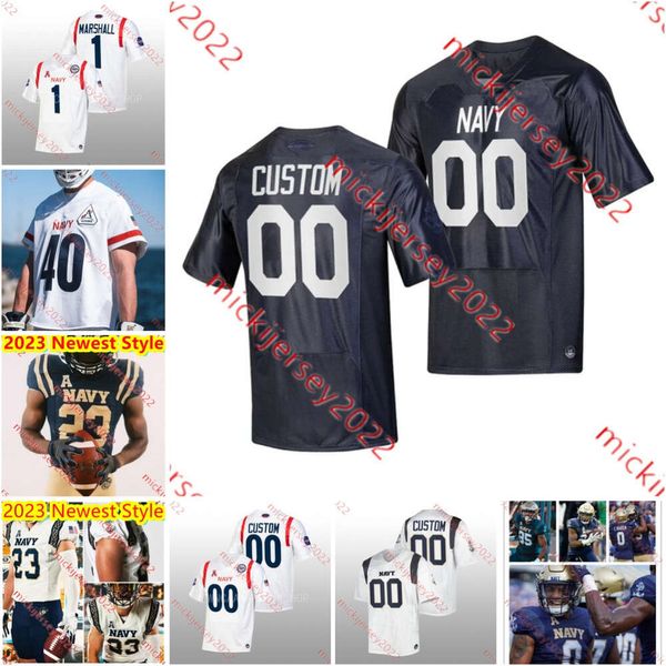 2023 Nouveau style Jersey de football des aspirants de la marine Tyler Baker Tedros Gleaton 3 Luke Hutchinson 8 Karson Lopati 14 Jack Skidmore Isaiah Walters Braxton Woodson