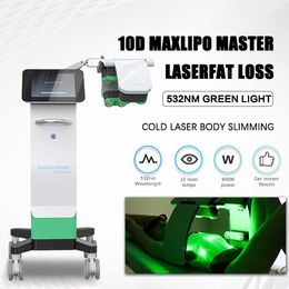 2023 Nouvelle technologie MAXlipo Master perte de poids Indolore Enlèvement de graisse minceur machine 10D Lumières vertes Thérapie au laser froid Équipement de beauté LIPO laser Slim dispositif