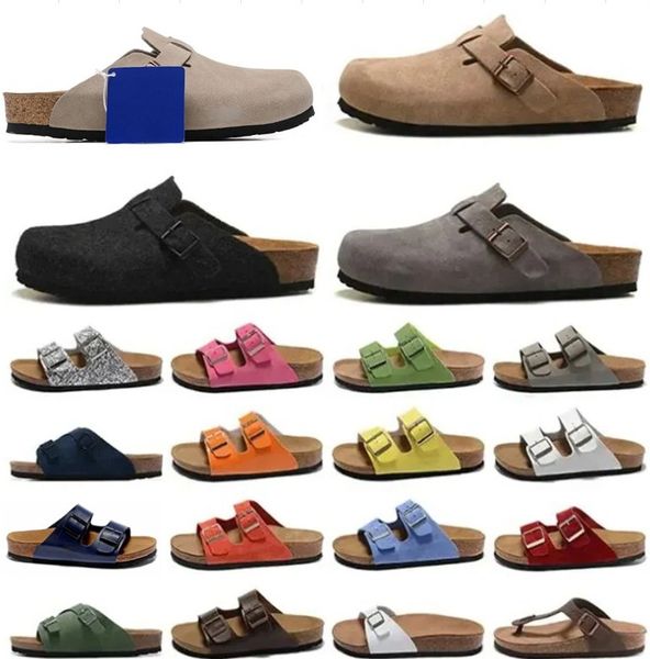 Sandalias de diseñador Men Mujeres Deslizadores Sliders Sliders Sandales Sandales Boston Mulas suaves Zapatos zapatos al aire libre pantano de interior flip beigo zapatos azules oscuros