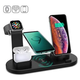 2023 Nieuw Houder Telefoon Populaire Multifunctionele 6 in1 Draadloze Oplader Snel Opladen Dock Stand Desktop Laadstation