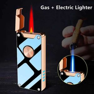 Encendedor eléctrico con sensor táctil integrado para hombre, encendedor de Metal a prueba de viento para cigarros, cocina al aire libre, barbacoa, regalo, 2023