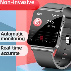 2023 Niet -invasieve suikertests Smart Watches Big Square Smart Watch Men 1.72 '' Scherm bloeddruk gezonde smartwatch -vrouwen voor iOS Android