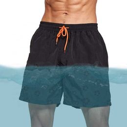 2023 Off-Designer Men Shorts Summer Fashion Strandbroek Hoogwaardige water-reveal Custom Men's Side Slip Pockets Water Reactive Short Color Changing Swim Trunks