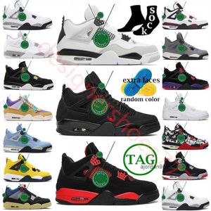 2023 Off Sail Basketball Chaussures hommes femmes jumpman 4 4s mens Midnight Navy baskets Military Black cat Red Thunder Sail White Oreo Pure Money