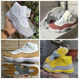 2023 OG Compare con artículos similares New Jumpman 11 XI Purple Light Star White Gold Yellow Metallic Silver Hombres Mujeres Zapatillas de baloncesto Sport Sneakers