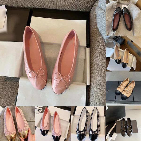 Zapatos Dress shoes designer heels 100% cowhide letter bow Ballet wedding sneakers Lady leather Trample Lazy Loafers 【code ：L】34-42 GAI