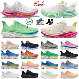 Women men Hoka shoes hokas bondi 8 clifton 9 cliftons 8 【code ：L】Tripe White Black tennis trainers hiking outdoor jogging Sneakers dhgate