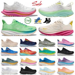 Dames herenschoenen aaa + Top OG atletische dames loopschoenen bondi 8 clifton 9 cliftons 8 pens Wit Zwart Zomerlied tennistrainers wandelen buiten joggen Sneakers