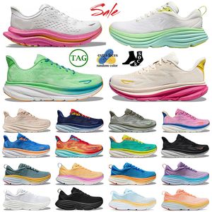 Women men Hoka shoes hokas bondi 8 clifton 9 cliftons 8 【code ：L】Tripe White Black tennis trainers hiking outdoor jogging Sneakers dhgate