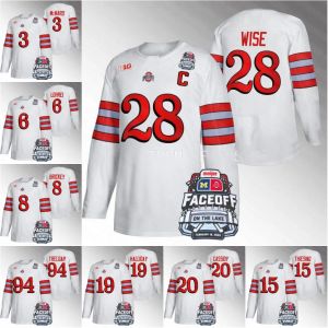 2023 Ohio State Buckeyes Football Hockey Jersey Scooter Brickey Jake Wise Cole McWard Jaedon Leslie Stephen Halliday Gustaf Westlund Matt Ca