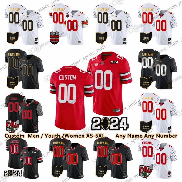 2023 Ohio State Buckeyes camiseta de fútbol Kyle McCord Justin Fields Chip Trayanum Marvin Harrison Jr. Cade Stover Steele Chambers Devin Brown TreVeyon Henderson