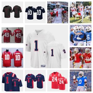 Maillot de football Ole Miss Rebels 2023 34 Tyler Banks 72 Ethan Fields 95 Akelo Stone 11 Watkins 55 Preston Cushman 99 DeSanto Rollins 39 Skielar Mann 2 Johnson