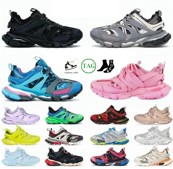 2023 sur Cloud Shoes Track 3.0 Baskets Triple Plateforme Entraîneur Chaussures Hommes Femmes Baskets En Cuir Blanc Noir Vert Bleu Nylon Imprimé Plateforme Chaussure 35-46 Designer