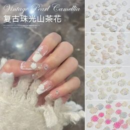 2023 en ligne Hongshan Camellia Nail Amélioration de l'ongle blanc Aurora 3d Flower Bo Spiet Accessoires de diamant décoration en gros