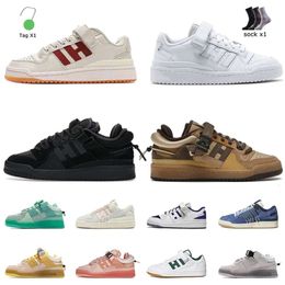 2023 Chaussures d'extérieur Forum Low x Bad Bunny Chaussure de course de luxe pour hommes Rose Boucle d'oeuf de Pâques Marron Retour à l'école Ice Blue Grey Crew Green Suns OG Baskets Baskets