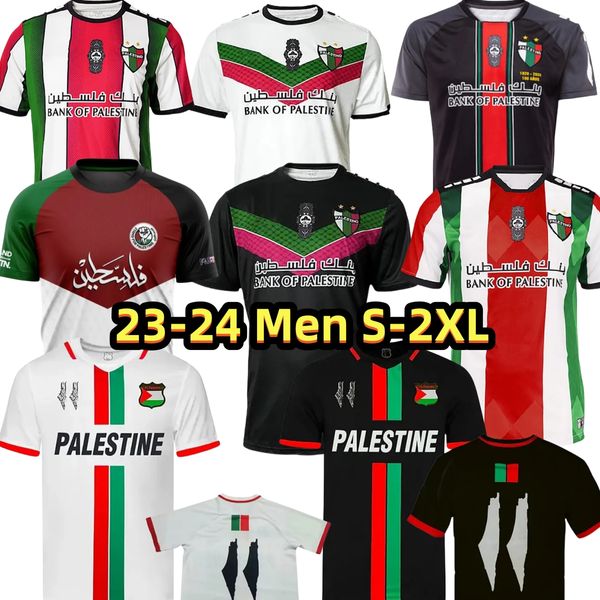 2023 Palestina Jerseys de fútbol Equipo nacional de Palestina Jiménez Benítez Cortés 20 21 22 Inicio Rojo Blanco Visitante Negro Camisa de fútbol para hombre Manga corta