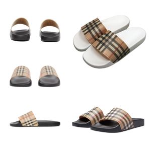 2024 Paris Sliders Hommes Femmes Pantoufles Été Diapositives Londres Angleterre Sandales Plage Diapositive Dames Tongs Mocassins Maison Plaid Motif Pantoufle