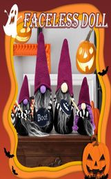 2023 Gift Gift Halloween Witch Gnomes Plance pour le décor de plateau de niveau Gnome Gnome Gnome d'automne Ornements de table de poupée sans visage Cadeaux 4027745