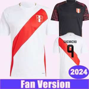 2024 Perú Equipo Nacional Jerseys de fútbol para hombre GUERRERO ARAUJO LÓPEZ SANTAMARIA CARTAGENA LAPADULA ADVINCULA Camisetas de fútbol local visitante Uniformes de manga corta