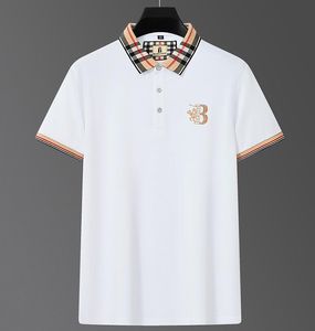 2023 Plaid Collar Designer kleding borduurwerk heren Polo's zomer mode slanke witte korte mouw mannen poloshirt tee heren kleding