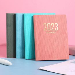 Agenda 2023, agenda con cubierta suave de PU, planificador diario semanal sin fecha, calendario, regalo de planificación de 12 meses para trabajo de estudio, caderno escolar