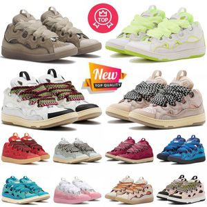 2023 Platform Designer Mens Women Luxe Casual schoenen reliëf lederen Curb Sneakers rubber lage loafer kalfsleer trainers hardlopers maat 35-46