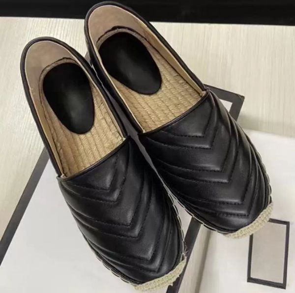 2023 Plate-forme Espadrille Sandale Cuir Designer Casual Couleurs Femmes Noir Chaussures à enfiler Semelle Cordon souple Tuvqi