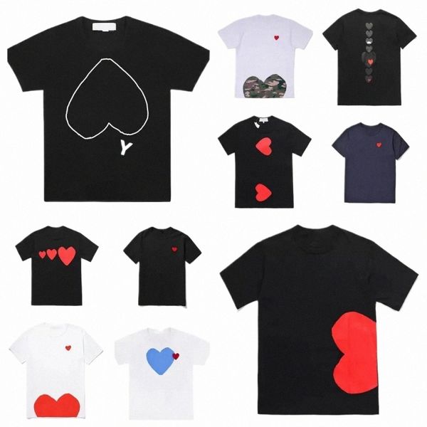 2023 Play Mens T-shirt Designer Red Comes Heart Women Garcs S Badge DES QUANLITY TS COTT CDG EMBRODERIE CORDE BG T4GH #