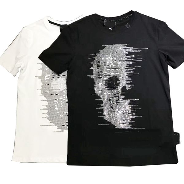 2023 camiseta de moda para hombre camisetas de diseñador ropa de marca rhinestone cráneo hombres camisetas clásicas de alta calidad hip hop streetwear camiseta casual top tees pb # CH106