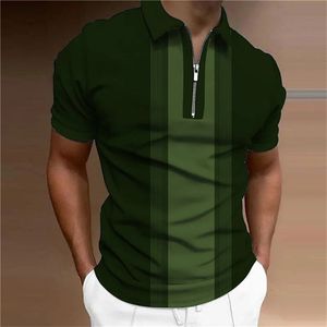 2023 Polo Shirt for Men Summer Mens Tops Daily Short Sleeve Striped Golf Plain Clothing Shirts Turndown Collar Hlippers Tee 240507