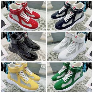 Met Doos Hoge Top America Cup Sportschoenen Lederen Sneakers Voor Mannen Rubber Driehoek Skateboard Lichtgewicht Man Comfort Casual Wandelen EU38-46