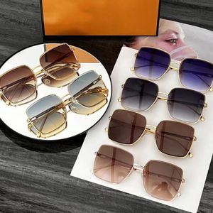 2023 populaire et très apprécié nouveau modèle haut de gamme en alliage de titane grand cadre kaki gris lunettes de soleil pour femmes série de couleurs mélangées boutique mode décontracté style classique