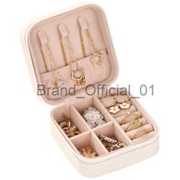 2023 Portable Jewelry Box Sieraden Organizer Display Travel Sieraden Kastdozen Knop Leeropslag Zipper Jewelers X0816