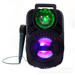 2023 Microphone Bluetooth sans fil portable Microphone Outdoor Super Bass Microphone Microphone Karaoke Carte haut-parleur