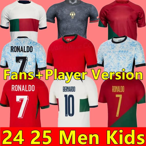 2024 Portuguesa Portugal Jerseys de fútbol Ruben Ronaldo Joao Portugieser 23 24 25 Camisa de fútbol portuguesa Kit para niños Kit de la Copa Mundial Portugals Tops Tailandia
