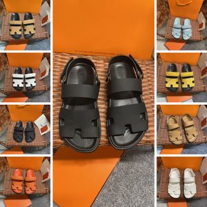 Sandalia de lujo l diseñador de hombres y mujeres zapatillas andals lippers ummer moda chanclas de fondo plano ancho 35-46 caja de correa de sandalia