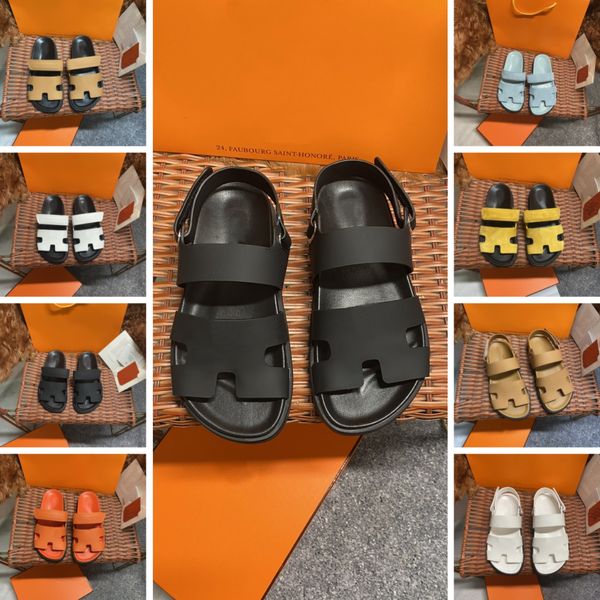 Sandale de luxe l designer pantoufles pour hommes et femmes andals lippers ummer mode large tongs à fond plat 35-46 sandale sangle boîte