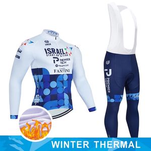 2023 Pro Israel Mens Winter Cycling Jersey Set Long Sleeve Mountain Bike Cycling Clothing Ademend MTB Bicycle kleding Draag Pak M15